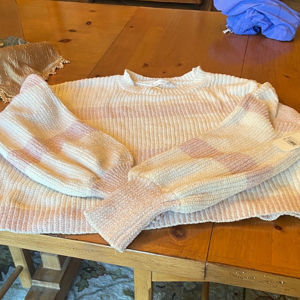 Altar'd State Soft Pastel Striped Sweater